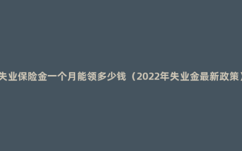 失业保险金一个月能领多少钱（2022年失业金最新政策）