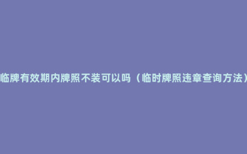 临牌有效期内牌照不装可以吗（临时牌照违章查询方法）