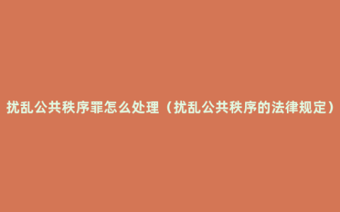 扰乱公共秩序罪怎么处理（扰乱公共秩序的法律规定）