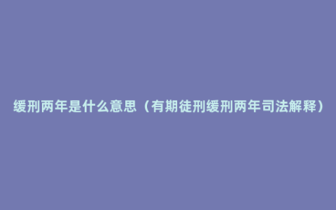 缓刑两年是什么意思（有期徒刑缓刑两年司法解释）