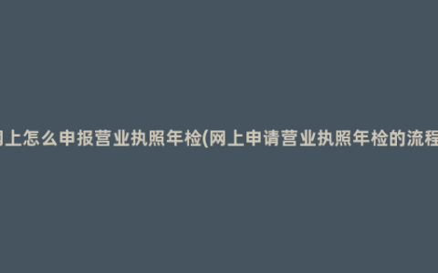 网上怎么申报营业执照年检(网上申请营业执照年检的流程）