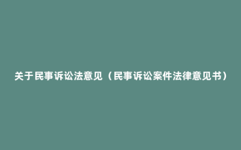 关于民事诉讼法意见（民事诉讼案件法律意见书）