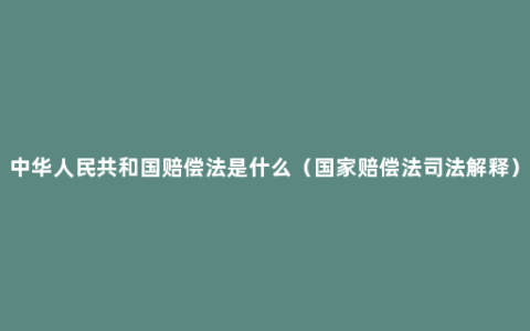 中华人民共和国赔偿法是什么（国家赔偿法司法解释）