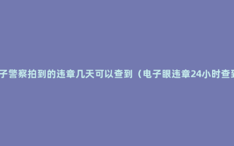 电子警察拍到的违章几天可以查到（电子眼违章24小时查到）