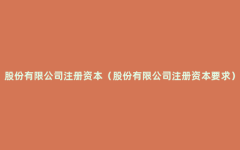 股份有限公司注册资本（股份有限公司注册资本要求）