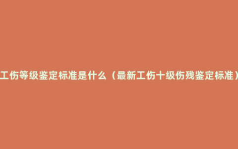 工伤等级鉴定标准是什么（最新工伤十级伤残鉴定标准）