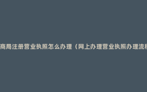 工商局注册营业执照怎么办理（网上办理营业执照办理流程）