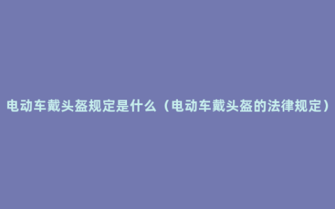 电动车戴头盔规定是什么（电动车戴头盔的法律规定）