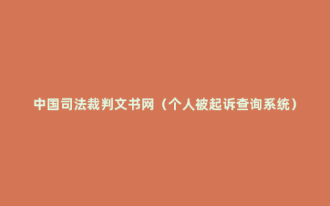 中国司法裁判文书网（个人被起诉查询系统）