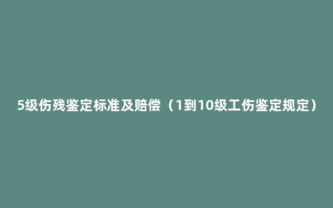 5级伤残鉴定标准及赔偿（1到10级工伤鉴定规定）