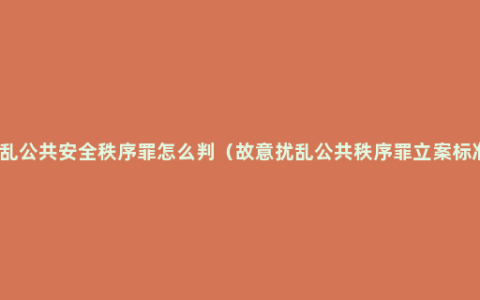 扰乱公共安全秩序罪怎么判（故意扰乱公共秩序罪立案标准）