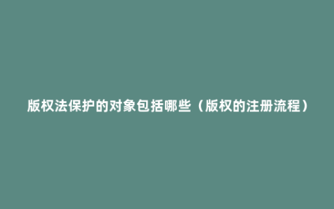 版权法保护的对象包括哪些（版权的注册流程）