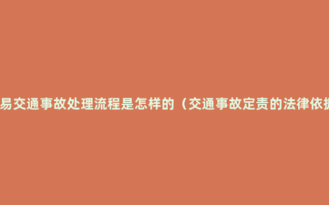 简易交通事故处理流程是怎样的（交通事故定责的法律依据）