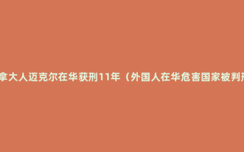 加拿大人迈克尔在华获刑11年（外国人在华危害国家被判刑）