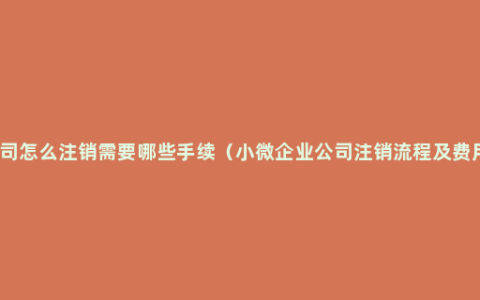 公司怎么注销需要哪些手续（小微企业公司注销流程及费用）