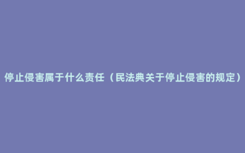 停止侵害属于什么责任（民法典关于停止侵害的规定）