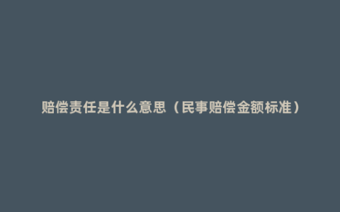 赔偿责任是什么意思（民事赔偿金额标准）