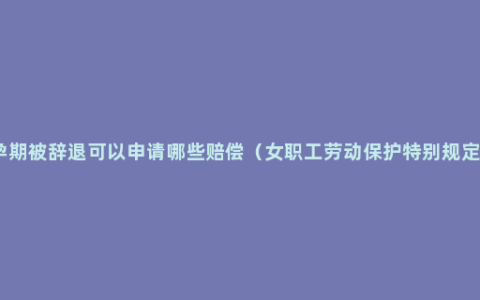 孕期被辞退可以申请哪些赔偿（女职工劳动保护特别规定）