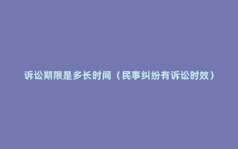 诉讼期限是多长时间（民事纠纷有诉讼时效）