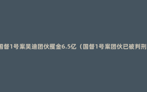 国督1号案吴迪团伙攫金6.5亿（国督1号案团伙已被判刑）