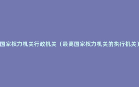 国家权力机关行政机关（最高国家权力机关的执行机关）