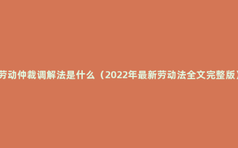 劳动仲裁调解法是什么（2022年最新劳动法全文完整版）