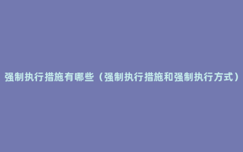 强制执行措施有哪些（强制执行措施和强制执行方式）