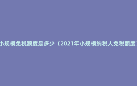 小规模免税额度是多少（2021年小规模纳税人免税额度）