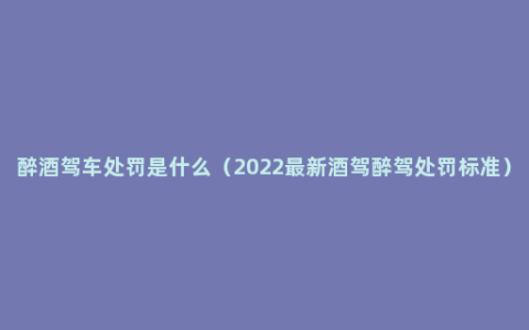 醉酒驾车处罚是什么（2022最新酒驾醉驾处罚标准）