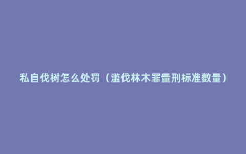 私自伐树怎么处罚（滥伐林木罪量刑标准数量）