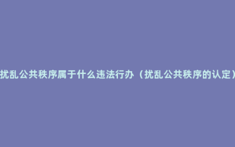 扰乱公共秩序属于什么违法行办（扰乱公共秩序的认定）