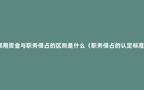 挪用资金与职务侵占的区别是什么（职务侵占的认定标准）