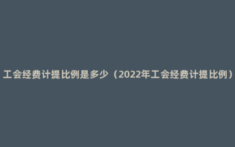 工会经费计提比例是多少（2022年工会经费计提比例）