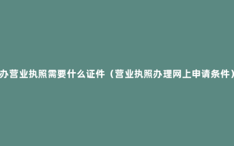 办营业执照需要什么证件（营业执照办理网上申请条件）