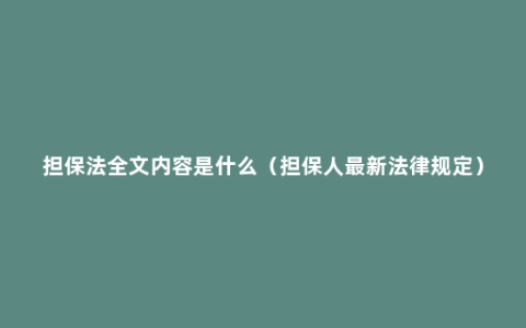 担保法全文内容是什么（担保人最新法律规定）