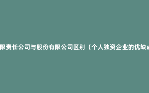 有限责任公司与股份有限公司区别（个人独资企业的优缺点）