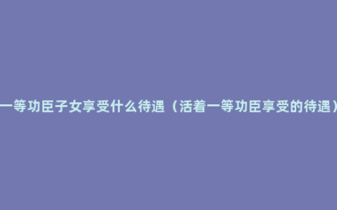 一等功臣子女享受什么待遇（活着一等功臣享受的待遇）