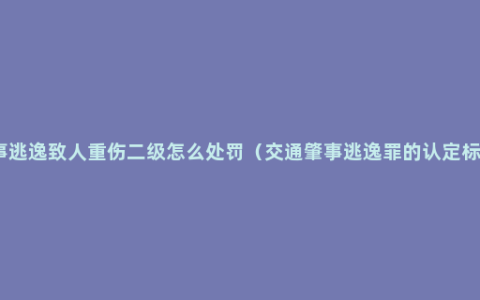 肇事逃逸致人重伤二级怎么处罚（交通肇事逃逸罪的认定标准）