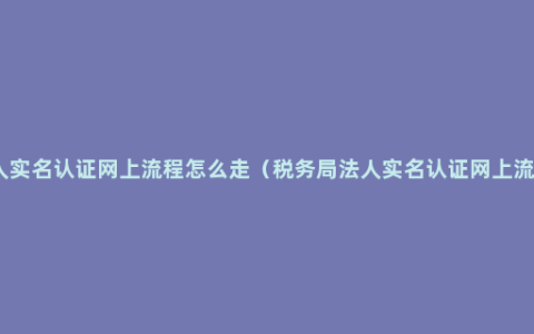 法人实名认证网上流程怎么走（税务局法人实名认证网上流程）