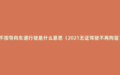 不按导向车道行驶是什么意思（2021无证驾驶不再拘留）