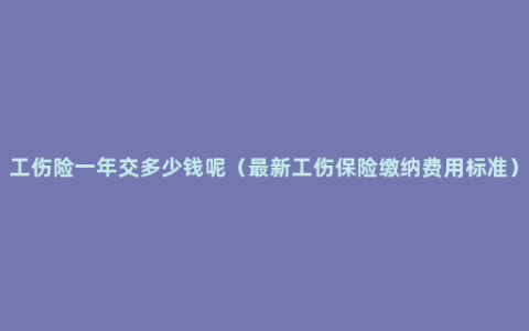 工伤险一年交多少钱呢（最新工伤保险缴纳费用标准）