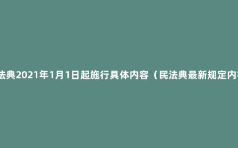 民法典2021年1月1日起施行具体内容（民法典最新规定内容）