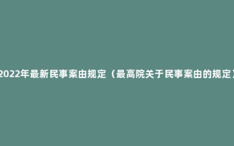 2022年最新民事案由规定（最高院关于民事案由的规定）