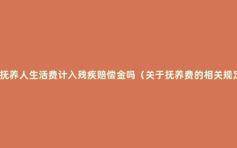 被抚养人生活费计入残疾赔偿金吗（关于抚养费的相关规定）