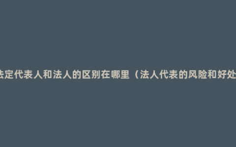 法定代表人和法人的区别在哪里（法人代表的风险和好处）