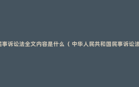 民事诉讼法全文内容是什么（ 中华人民共和国民事诉讼法）