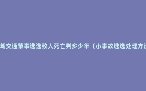 醉驾交通肇事逃逸致人死亡判多少年（小事故逃逸处理方法）