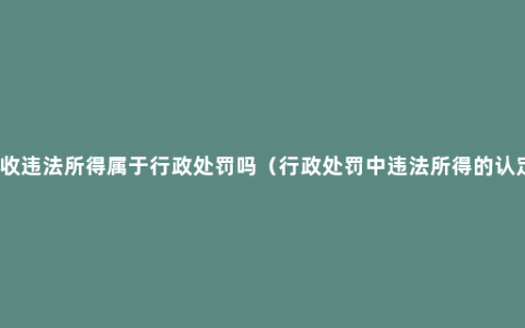 没收违法所得属于行政处罚吗（行政处罚中违法所得的认定）