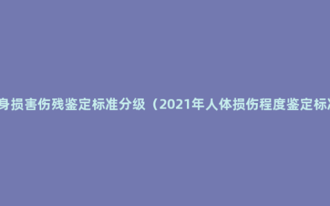 人身损害伤残鉴定标准分级（2021年人体损伤程度鉴定标准）