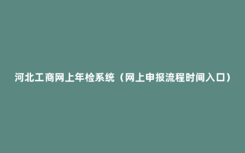 河北工商网上年检系统（网上申报流程时间入口）